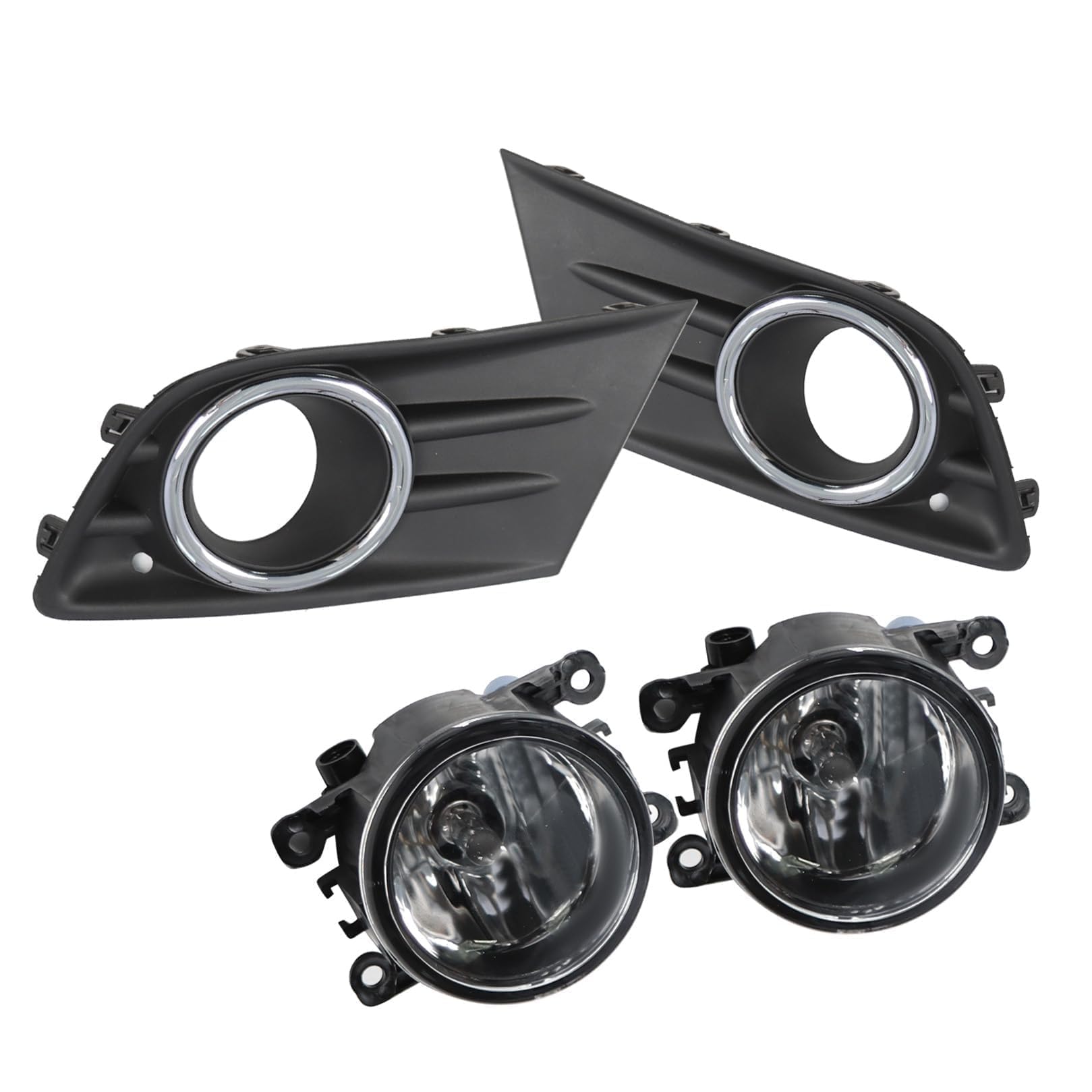 Photo 1 of Jecoupoon Pair Front Fog Light Assembly Compatible with Pilot 2012 2013 2014 2015 Driver and Passenger Side Fog Lamp w/Cover & Chrome Trim 71112SZAA60 HO1039145