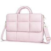 MOSISO Puffy Laptop Shoulder Bag, Messenger Computer Bags, Rectangle Quilted Flapover Sleeve Bag with Zipper&Pocket,