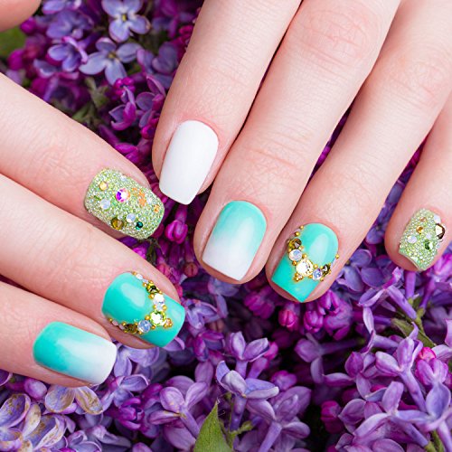 image for Pangda 9 Boxes Nail Art Rhinestones Set with Nail Rhinestones Studs Ar