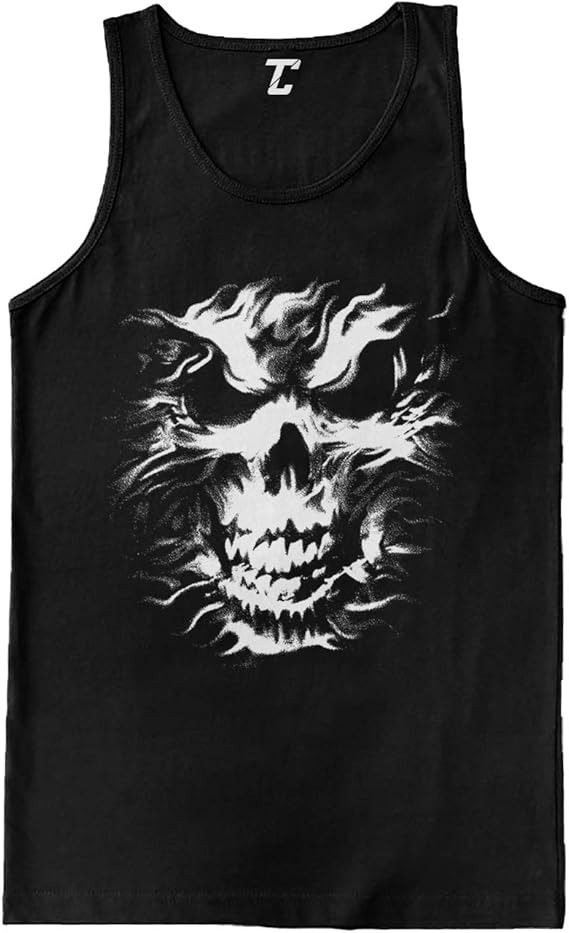 Ghost Skull Badass Skeleton Men's Tank Top Clothing