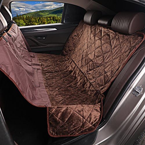 ROHUA XL Hammock Pet Seat Cover with Side Flaps,Luxury Quilted,Waterproof,Cargo Cover -Universal for Cars, SUVs & Trucks (64x56 inches), Absolutely Comfortable,Brown