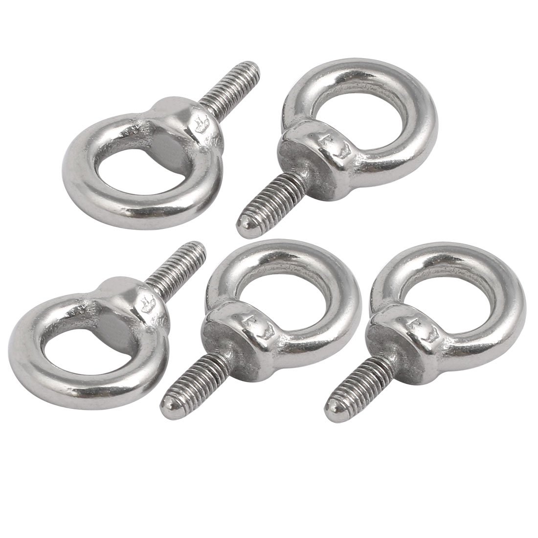Sourcingmap Lifting Eye Bolt M3 x 9mm Male Thread 304 Stainless Steel for Hanging, Pack of 5