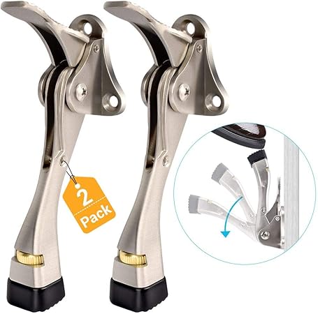 Amazon Co Jp ドアストッパー 2パック キックダウンドアストップ 重いドア用 高耐久ドアストッパー ゴムチップとスプリングレバー付き 調節可能 簡単にセットダウン リリース可能 4インチ ワイドドア用 2個パック Diy 工具 ガーデン