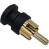 20 tapas de corte RCA doradas, tapón de ruido, tapa chapada en oro, protector contra polvo, enchufe de entrada RCA