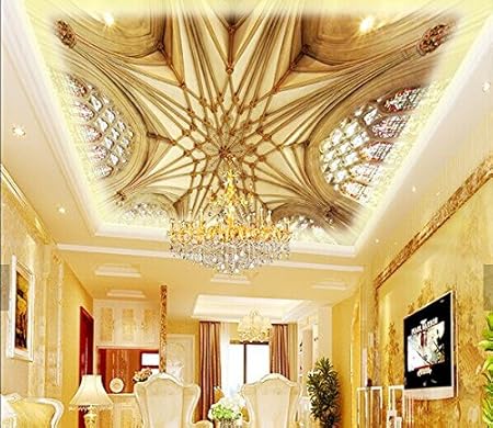 Y Hui 3d European Pattern Large Fresco Living Room Ceiling