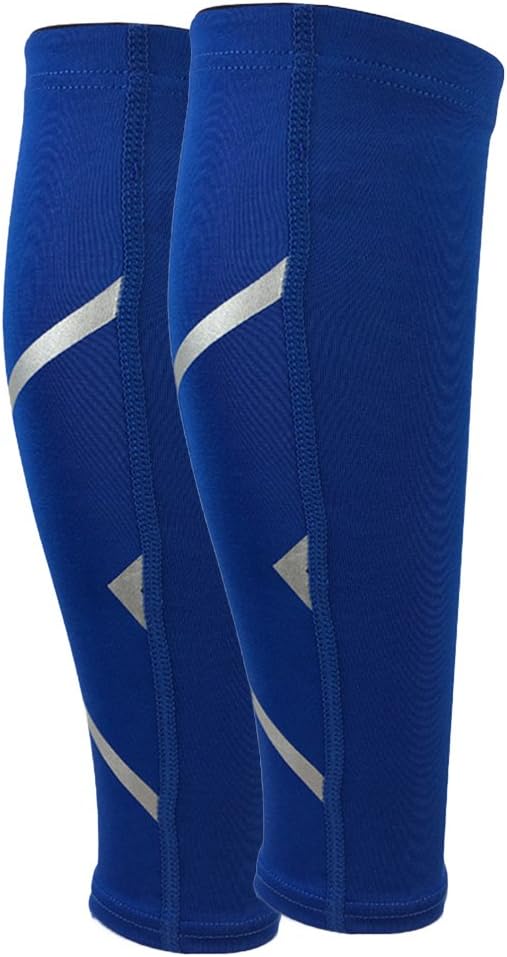 Calf Compression Sleeve/Shin Splint Support,Circulation & Leg Cramp Support Stocking Sleeve for Running, Cycling, Hiking, Shin Splints and Varicose Veins (1 Pair)