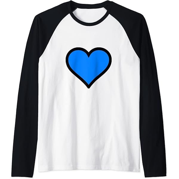 Amazon.com: Blue Heart with Black Border T-Shirt : Clothing