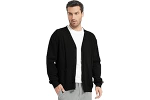 Donason Men's Casual Cardigan Sweater Long Sleeve V Neck Button Down Mens Knit Cardigan Sweaters with Pockets