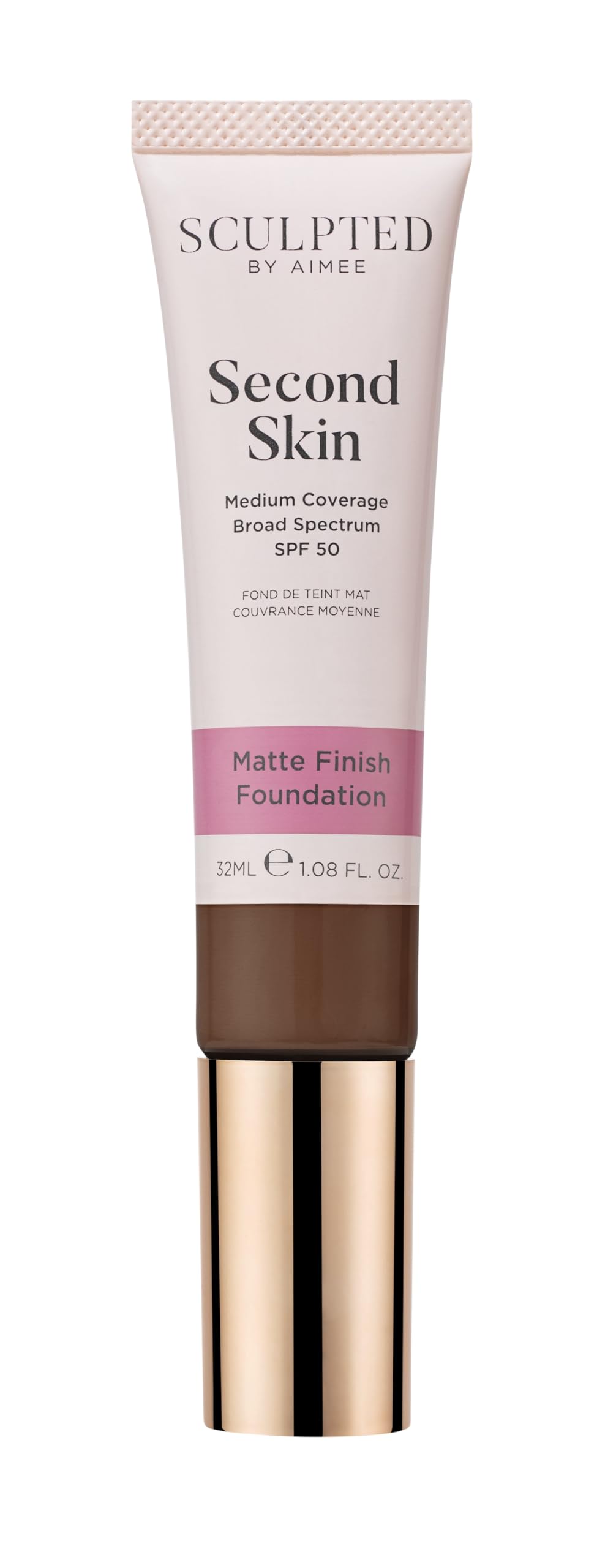 Second Skin Matte Liquid Face Foundation from Sculpted by Aimee - 32ml Buildable, Medium Coverage Foundation with Matte Finish, Hyaluronic Acid, Collagen Boosting Formula, SPF 50, (Rich 6.0)