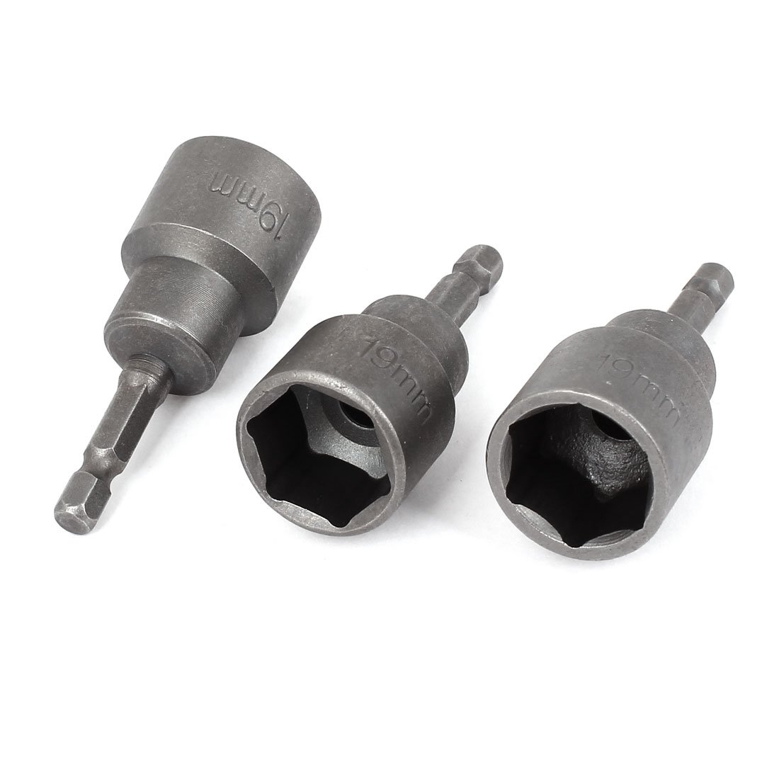 Sourcingmap 1/4-inch Shank 19mm 3/4-inch Hexagon Nut Socket Driver Adapter 3pcs