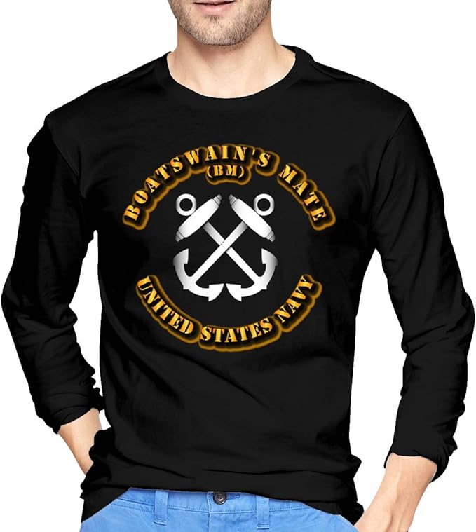 Men's Navy Rate Boatswain's Mate Long Sleeve Cotton TShirt