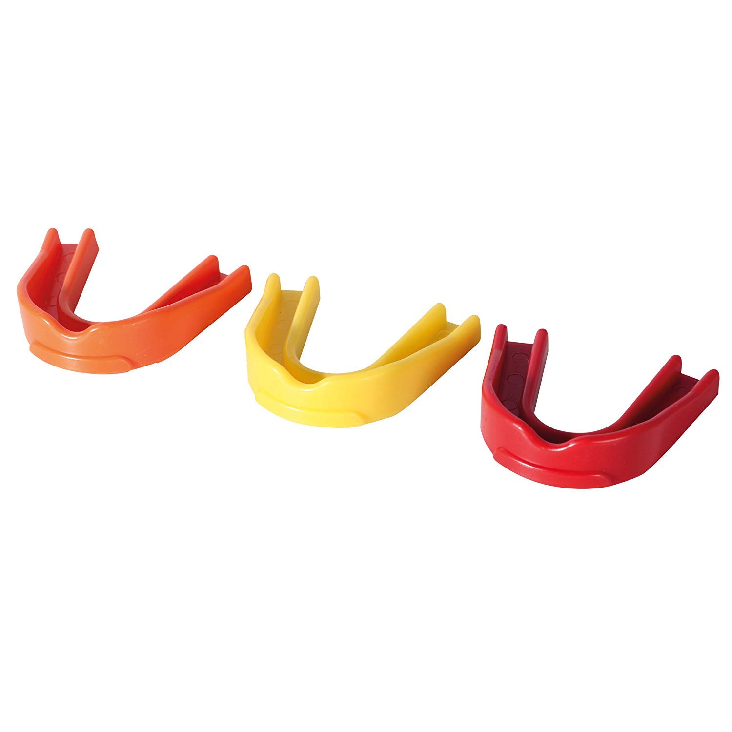 Optimum Multi-X Mouthguard Gum Shield Slim Fit with Case for Rugby Hockey Boxing MMA Martial Arts Judo Karate Taekwondo Contact Sports - (Pack of 6), Yellow/Red/Orange, Senior