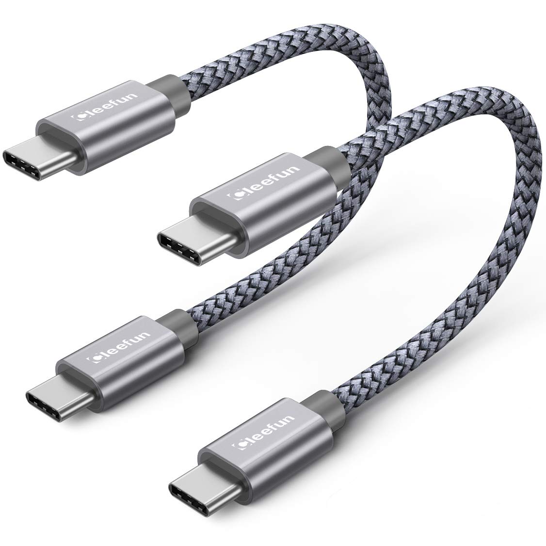 CLEEFUN 2-Pack USB C to USB C Cable 1ft PD 60W for
