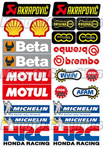 Kungfu Graphics Micro Sponsor Logo Racing Sticker Sheet Universal (7.2x 10.2 inch), MSS (41)