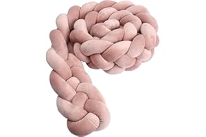 KOGITI 4 Strands Cushion Soft Knot Pillow Handmade Braided Cushion Decor for Home Boys Girls Room Decoration Gift (Light Pinkish Brown,158 Inch)