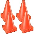 Ptaedex 7 Inch Orange Cones Soccer Cones Agility Field Marker Cone for Sports Training, Drills, Outdoor Activity, Construction Themed Party Decorations