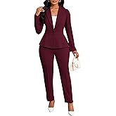 Ophestin Business Casual Outfits Blazers Set Pants Suits for Women 2 Piece Set Dressy Professional Work Office Clothes