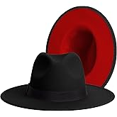 Wide Brim Fedora Hats for Women & Men Classic Dress Panama Hat Adjustable Felt Hat with Band