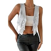 LEOROO Women Vest Casual Sleeveless Cardigan Cropped Jacket Fashion Short Going Out Outwear Top