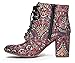 Lace Up Multicolor Embroidered High Heel Ankle Bootie – Ezra