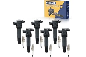 YOMALL 6PCS UF546 Ignition Coils + 6PCS 7854 Iridium Spark Plugs Ignition Coils Pack Fits for 2006-2011 Azera, 2006-2010 Sonata, 2006-2014 Sedona 3.3L 3.5L 3.8L, Coil Pack Set Aftermarket Parts