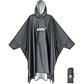 ANYOO Hooded Rain Poncho for Adults Waterproof Lightweight Rain Coat for Men Women Reusable Rain Jacket for Emergency Outdoor