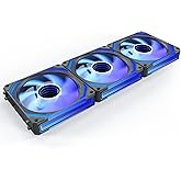 AsiaHorse COSMIQ-RE-Black 120mm Case Fan, Infinity Mirror FDB Reverse Fan with 5V 3-PIN Connector and Small Controller, Daisy