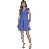 Tommy Hilfiger Women's Twist Front Tiered Cap Sleeve Fit & Flare Dress