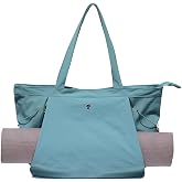 ESVAN Yoga Tote Bag for Women Shoulder Bags Drawstring for Office Workout Travel Carryall Pilates Gym and Beach