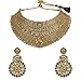 MUCH-MORE Indian Awesome Traditional Shiny Necklaces Earrings with Maang Tikka Jewelry for Women B (LCT)