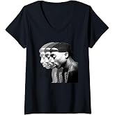 Womens Tupac Repeat V-Neck T-Shirt