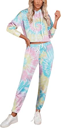 Cropped Hooded Sweatshirt Jogger Pants 
