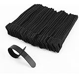 Huaze 50 Schwarz Kabel-Klettband Kabelklett Kabelbinder Klettbinder Klettverschluss B&uuml;ro