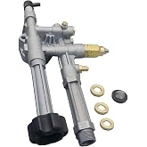 Pressure Washer Pump Head Assembly AR43361,Troy Bilt SRMW2.3G28 SRMW2.4G28 Pumps, AR43361 Pressure Washer Pump Head, Replacement for Annovi Reverberi for Troy Bilt with Unloader and Relief Valve