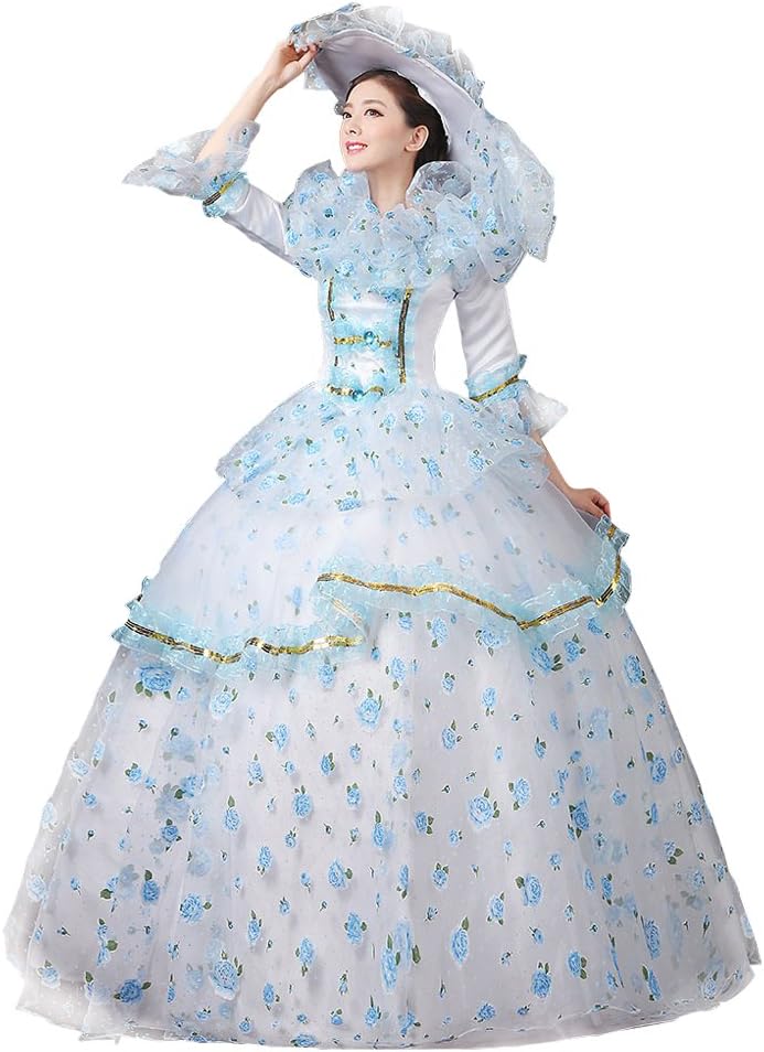 Atbeauty Gothic Victorian Dress Royal Costume Palace Masquerade Dress Set