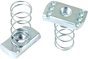 Aiwaiufu 100 Pieces Strut Channel Nuts - Standard Long Zinc Plated Spring Nuts for Universal Channel Strut (Standard Spring, 3/8''-16)