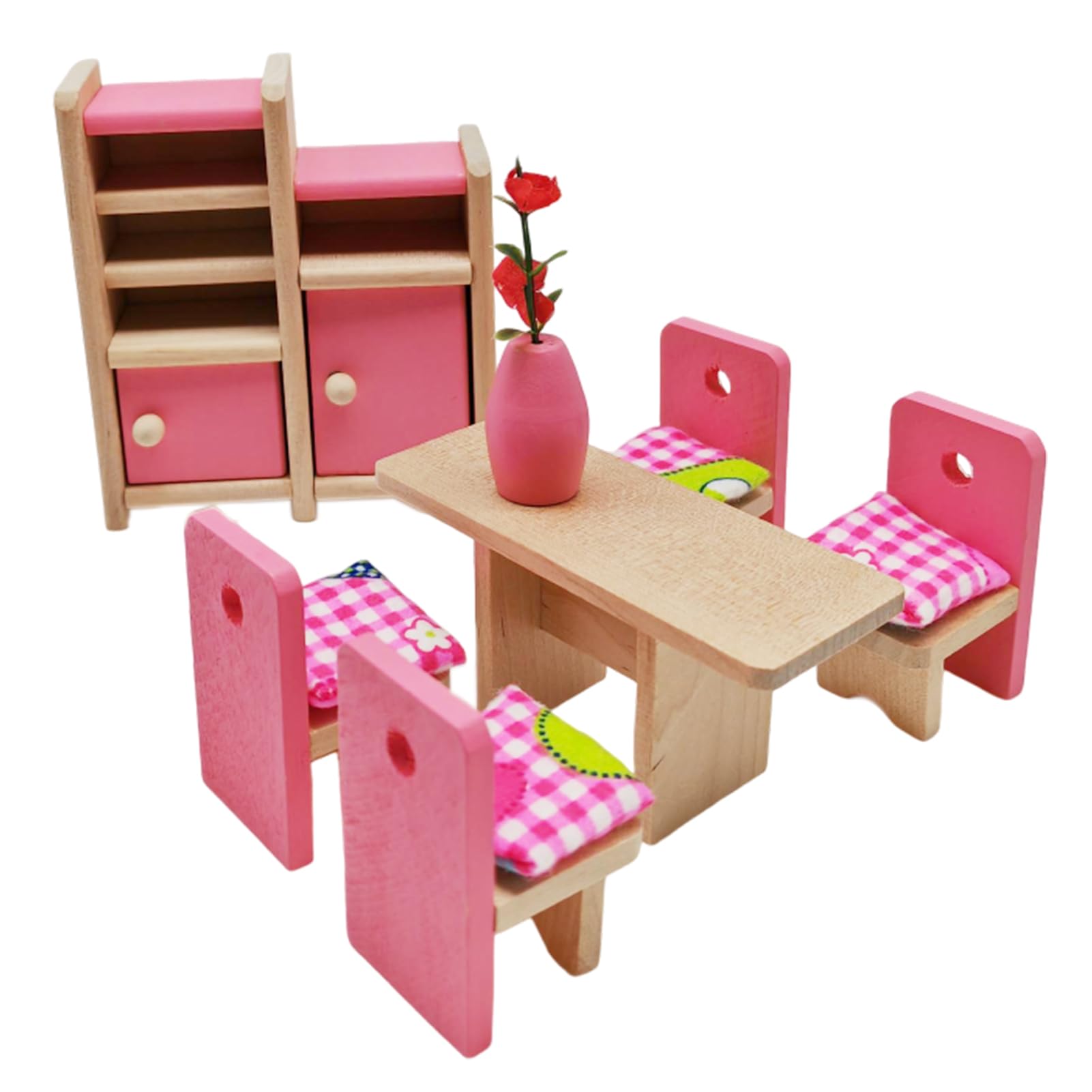 Wooden Doll House Furniture Doll House Building Blocks Mini Dollhouse for Kids Childs Gifts Family Doll House (Restaurant)