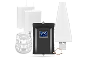 AMSIGNALBARS Cell Phone Booster for Home & Multi-Room, Cell Phone Signal Booster with 2 Indoor Panel Antennas for Band 66/2/4/5/12/17/13/25,Up to 8000 Sq.Ft,Boost 4G 5G LTE Data for All U.S. Carriers, FCC Approved