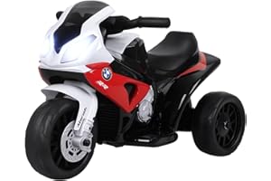 Aosom Kids Motorcycle, 6V Battery Powered Toddler Motorcycle with Headlight, Music, 3 Wheels Electric Motorcycle for Kids, Li