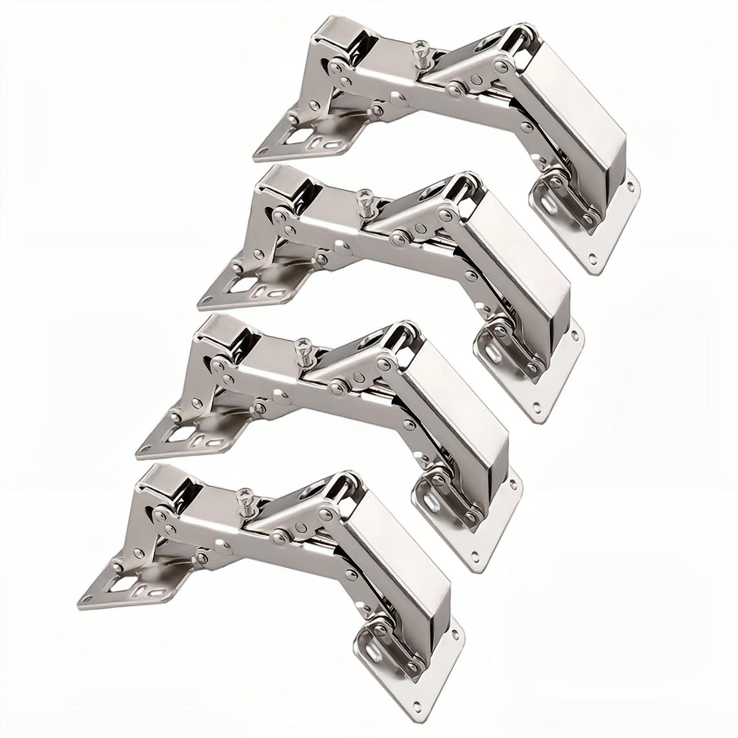Qrity 4 Pack Kitchen Cabinet Door Hinges, 170 Degree Large Angle Door Hinges with Fixing Screws - No Slot Required - Easy to Install