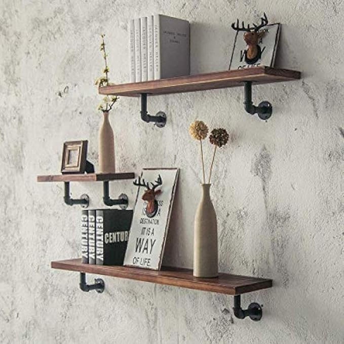 Wall Mounted Floating Shelves Wrought Iron Decorative Bookshelves Solid