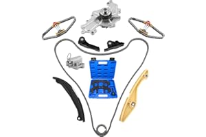 HAYIAUTO AT4Z-6268-A Engine Timing Chain Kit w/3.5 Timing Tool Kit for Ford F150/Explorer Mustang/Edge/Taurus/Transit-150&for Lincoln MKS/MKZ/MKX 3.5L 3.7L V6 3496cc 3726cc BL3Z-6268-A Water Pump Set
