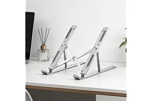 Portable Laptop Cooling Stand with Storage Bag, Ergonomic Adjustable Laptop Riser, 18 Inch Foldable Notebook Mount, Durable N