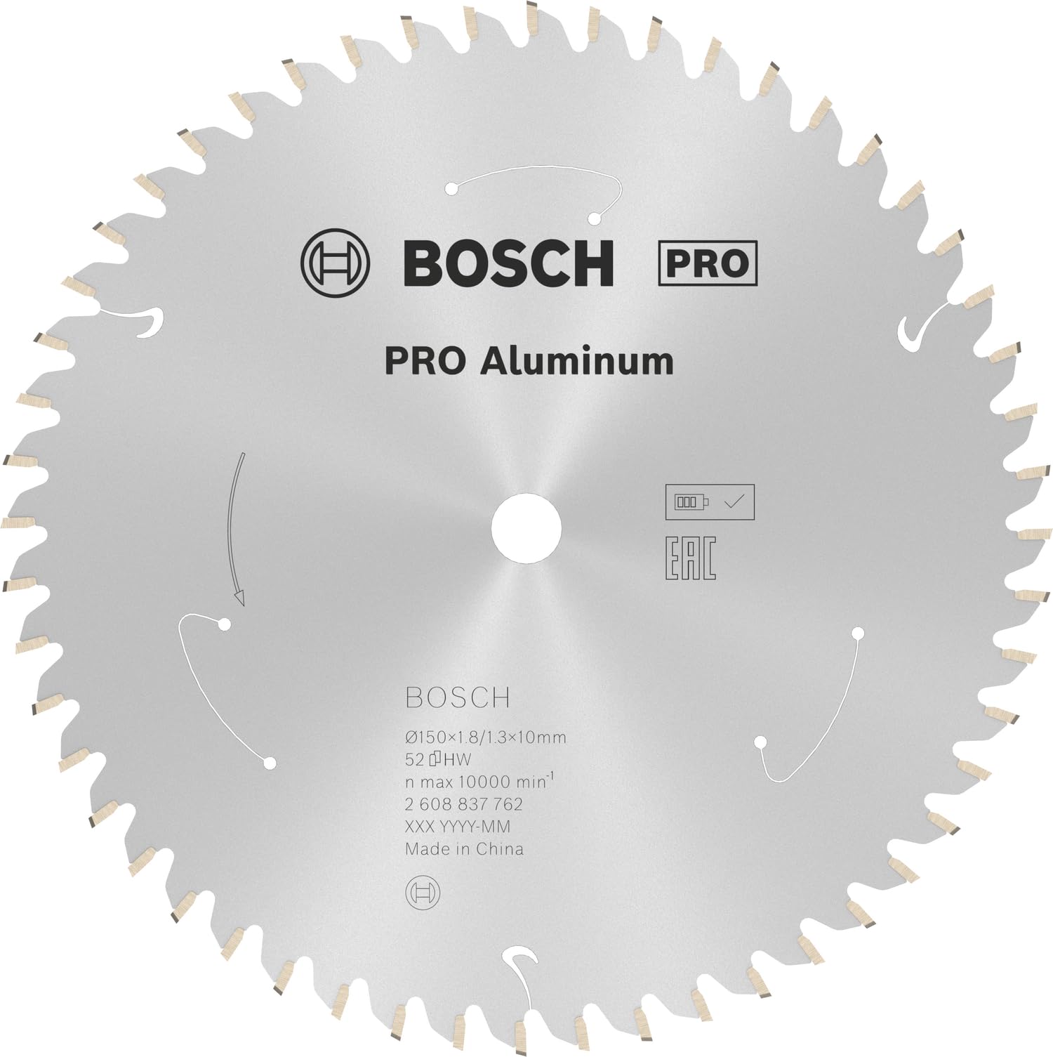 Bosch 1x PRO Aluminium Circular Saw Blade for Cordless Hand-Held Saws (for Aluminium, Non-ferrous metals, Ø mm, Professional Accessory Hand-Held Circular Saw)