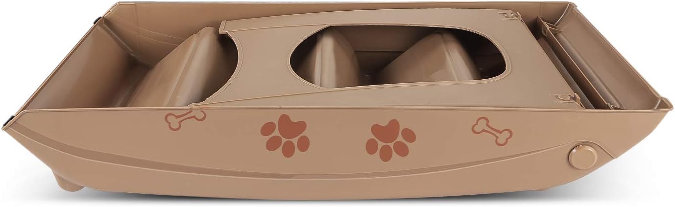 Flexzion Pet Stairs Folding Dog Cat Animal Step Ramp Ladder Foldable Plastic Portable for Tall Bed Indoor Outdoor Decor Supply Easy Store in Beige : Pet Supplies