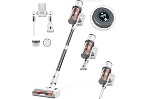 CHEBIO Cordless Vacuum Cleaner, 40Kpa Vacuum Cleaners for Home, Max 50 Mins Runtime, Anti-Tangled & 1.6L Dust Cup Stick Vacuum, Lightweight Vacuum for Carpet, Hard Floor