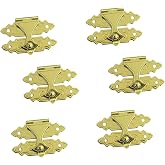 QCAA Mini Decorative Latch, Solid Brass, 3/4", 6 Pack, Vibrated Brass, Made in Taiwan