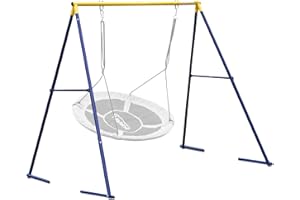 YOROVENT 440lbs Swing Stand A Frame Heavy Duty, 71” Height Full Metal Swing Frame,Anti-Rust and All Weather Resistance,Suit Saucer Swing,Swing Chair for Kids in Backyard,Outdoor,Playground(Without Swing)