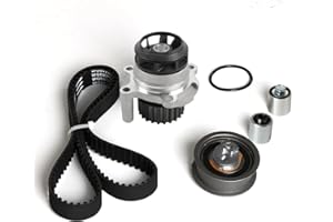 AUTODEVIL Engine Timing Belt Kit Water Pump Fit for 2005-2014 A3 A4 TT-Quattro 2.0L Fit for 2006-2010 Jetta/Passat VW EOS GTI 2.0L Replace TCK334 TS26334 TB334K1 180-2340 with Roller Tensioner Idler Bearing
