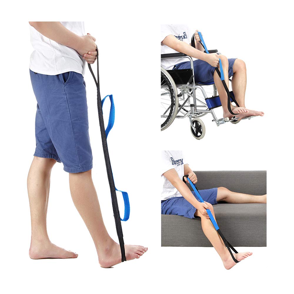 NEPPT Leg Lifter Strap Rigid Foot Lifter & Hand Grip - Elderly, Handicap, Disability, Pediatrics 37” Mobility Aids for Wheelchair, Bed, Car, Couch, Hip & Knee Replacement